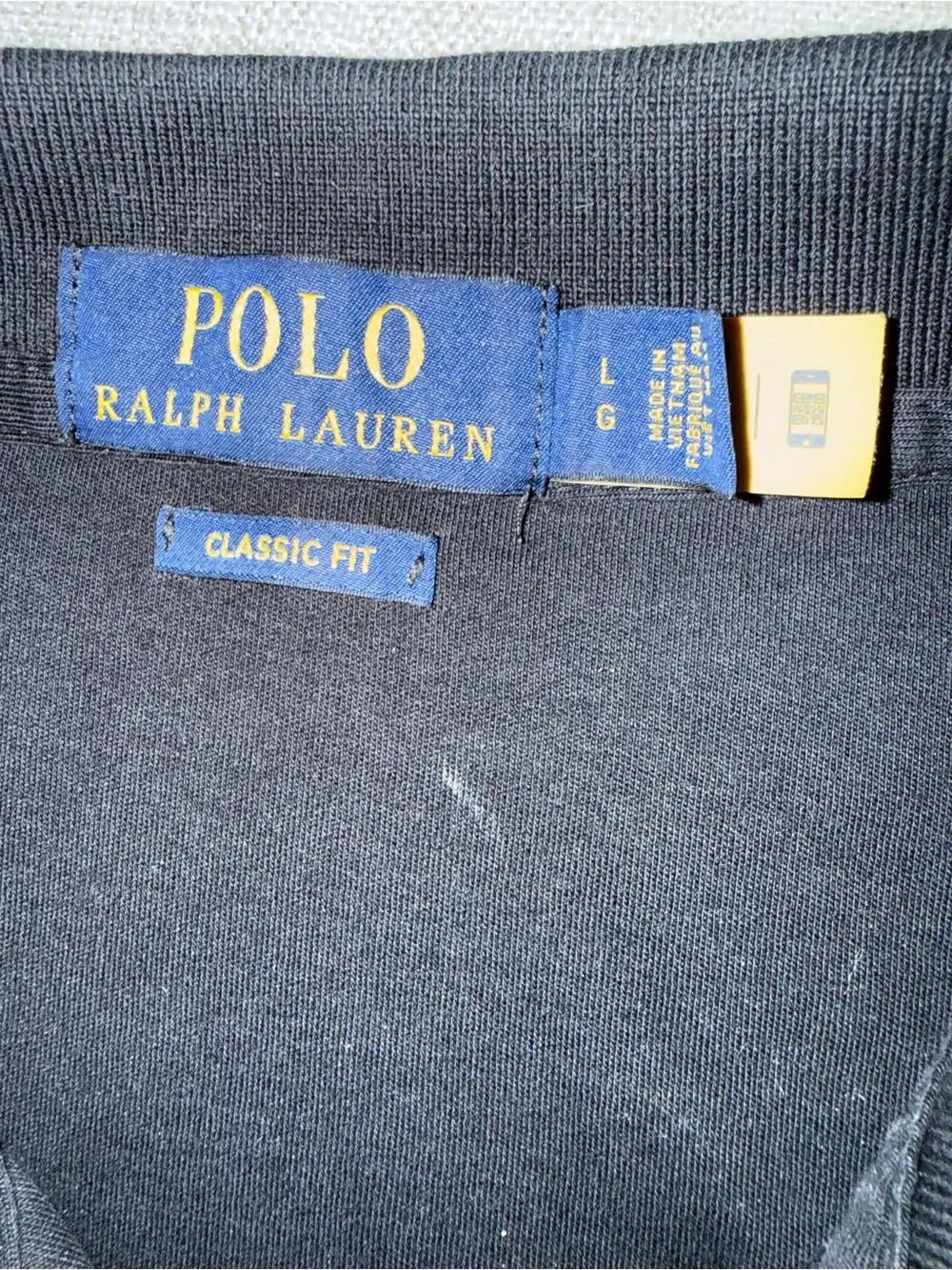 Ralph Lauren Men's Black Polo with Gold Pony Embroidery